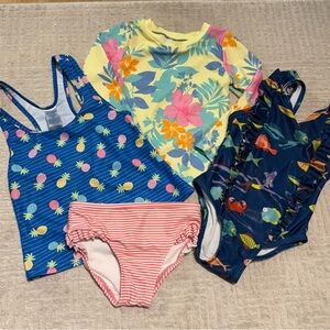 Girls' 3T Swimwear Set One piece swimsuit Tankini Bikini Rash Guard